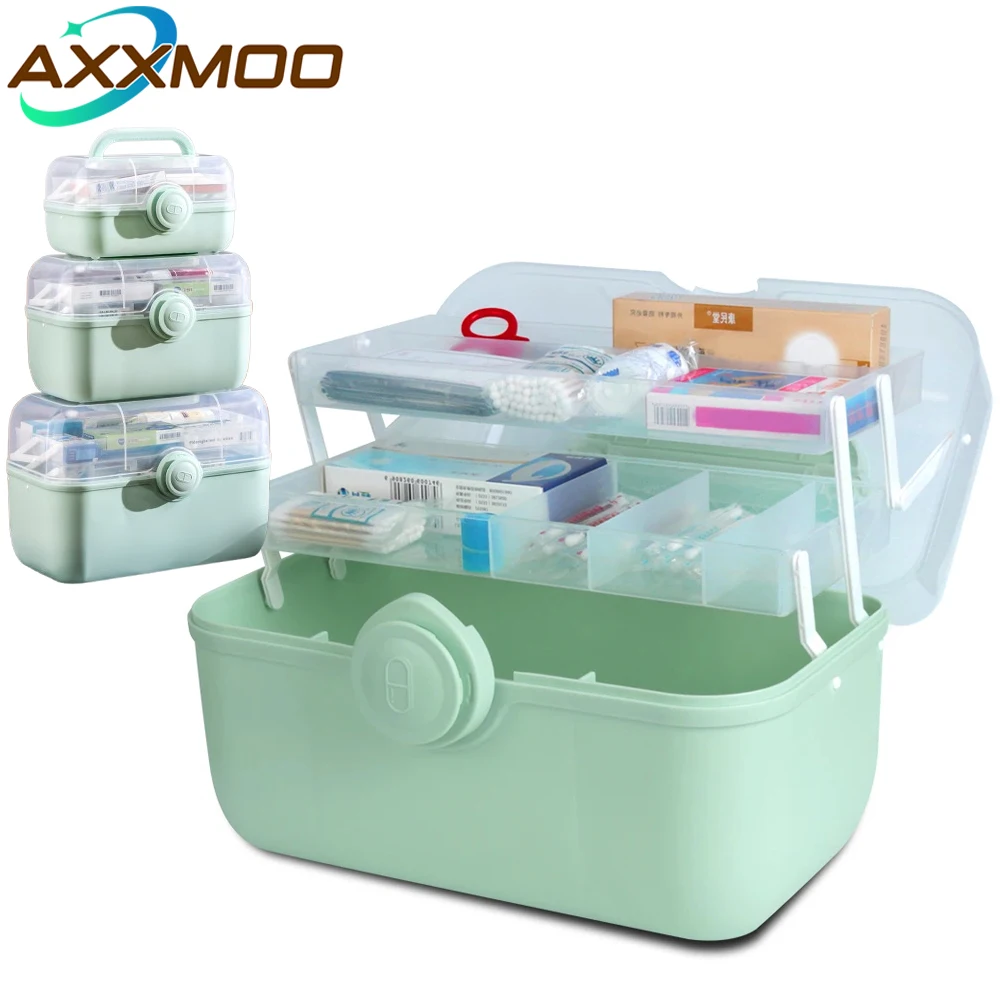 

Large Capacity Medicine Box Portable Home First Aid Medical Kit Family Emergency Medicine Box with Multi-layer Drug Storage Case