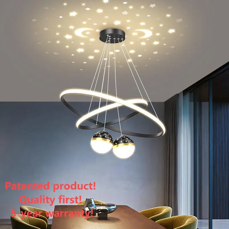 Imagem -05 - Nordic Led Minimalista Moderno Lustre Sala de Estar Iluminação Decoração Quarto Sala Jantar Céu Estrelado Lustre Teto 2024