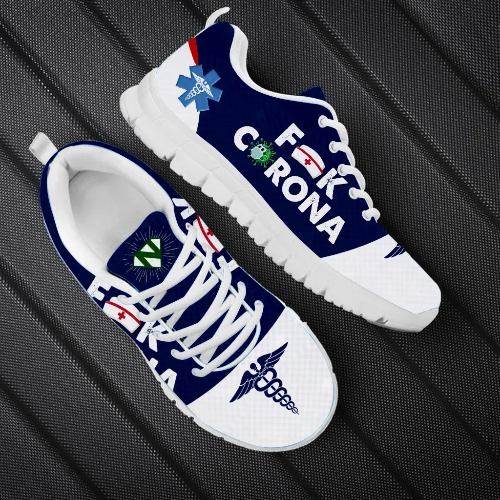 New Men's Lace-Up Flats Gradient Medical Heartbeat Design Sneakers Custom 3D Printed Comfort Jogging Shoes Footwear view 2