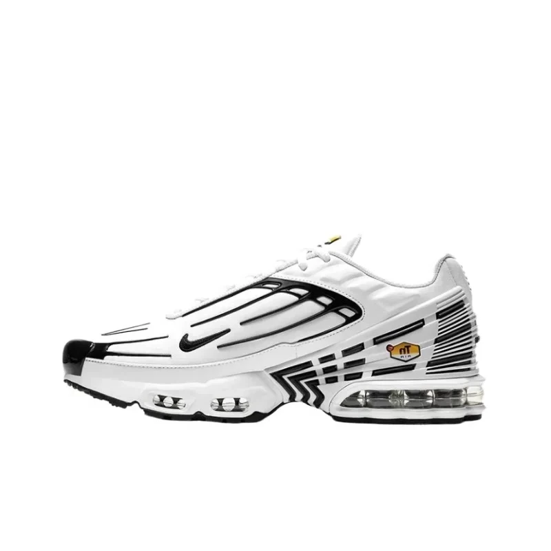 Nike Air Max Plus TN White Black Classics Lightweight Comfortable Men Running Shoes Air Cushion Sports Sneakers