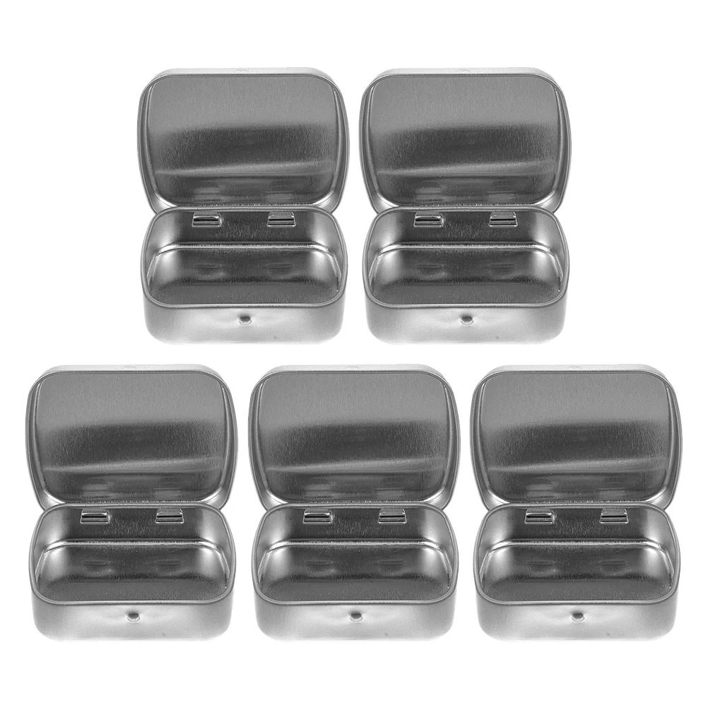 

5Pcs Small Portable Mini Metal Storage Box Rectangular Organizer for Nail Art Beads Jewelry Painting Supplies Mini Storage Box