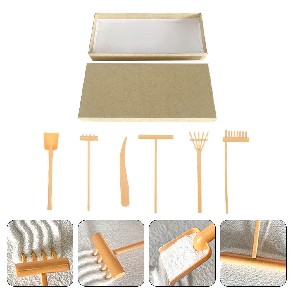 Zen Sand Rake Set Garden Accessories Tools Sculpture Supplies Plastic Rakes Kit Decors Table Decoration