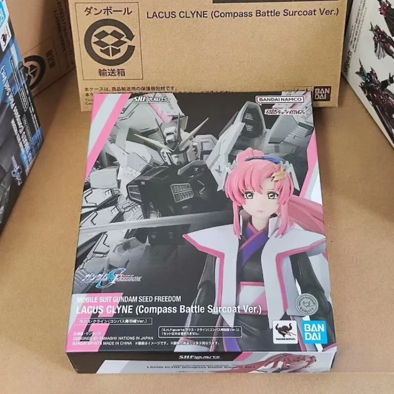 

In Stock Original BANDAI S.H.Figuarts SHF Lacus Clyne (Compass Battle Surcoat Ver) Anime Action Collection Figures Model Toys