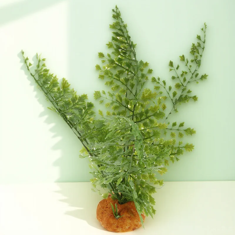 

Lifelike Fake Green Grass Plant For Reptile Enclosure Artificial Terrarium Decoration Ornament Simulation Plant Fish Tank Lizard