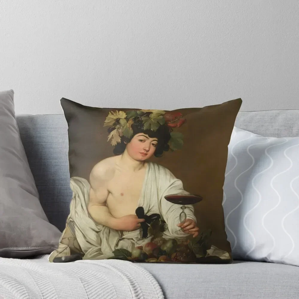 Caravaggio - Bacchus Throw Pillow Decorative Cushions christmas supplies pillow