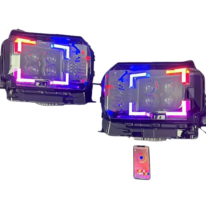 Car Headlight Assembly Modified LED Bluetooth RGB Four Lens For Jietu Traveler T2 23 25