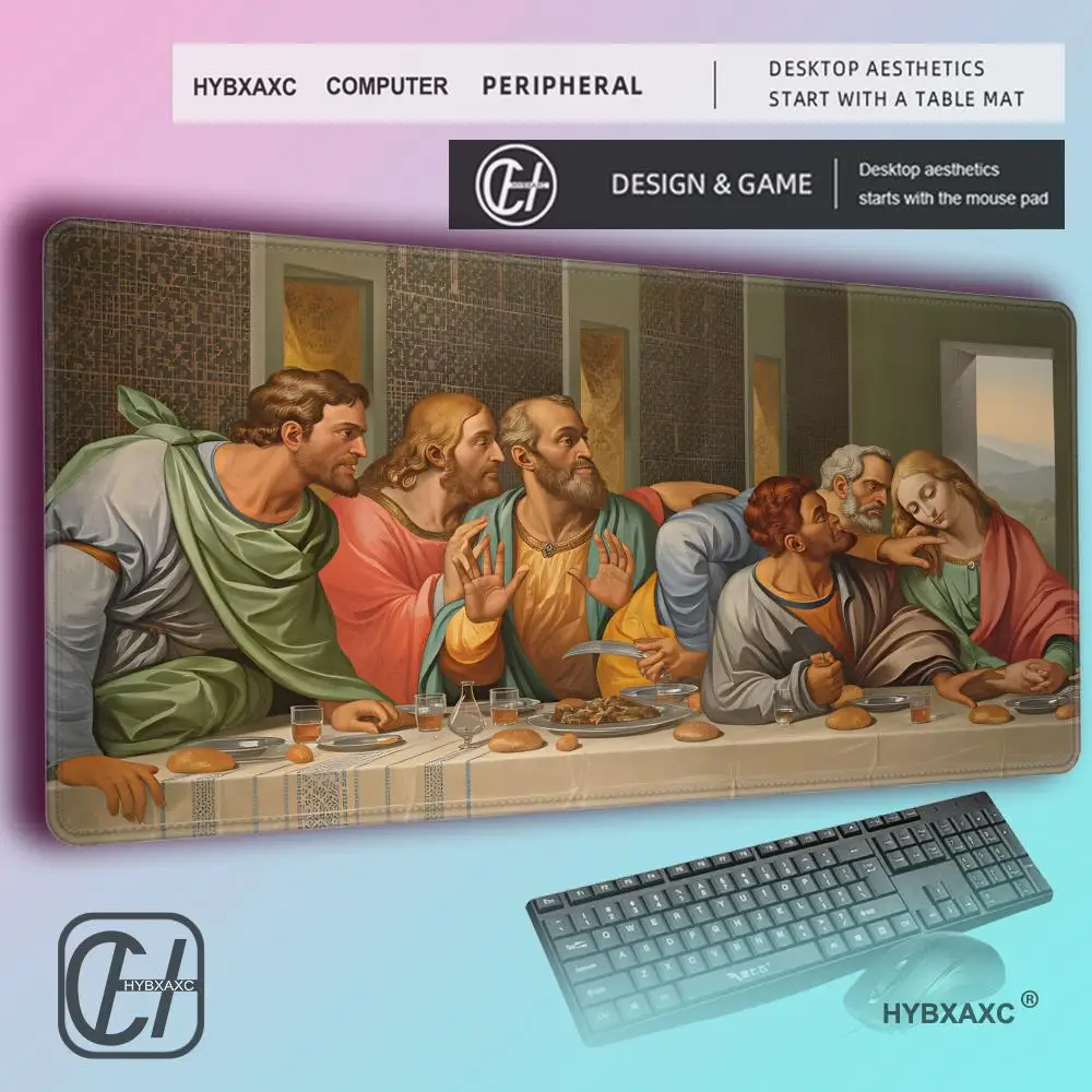 HYBXAXC Leonardo da Vinci Art Large Mouse Pad Gaming Mouse Pad PC Gamer Computer Mouse Mat Big Mousepad XXL Keyboard