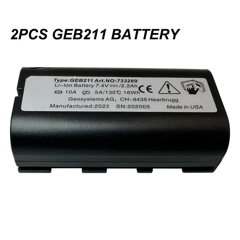 2PCS GEB211 Li-Ion Battery For SWISS TYPE  GS10/15/16/20 GNSS Receivers Series CS10/CS15 Field Controllers