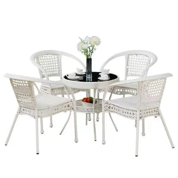 

Balcony tea table and chair combination outdoor small rattan chair three-piece set