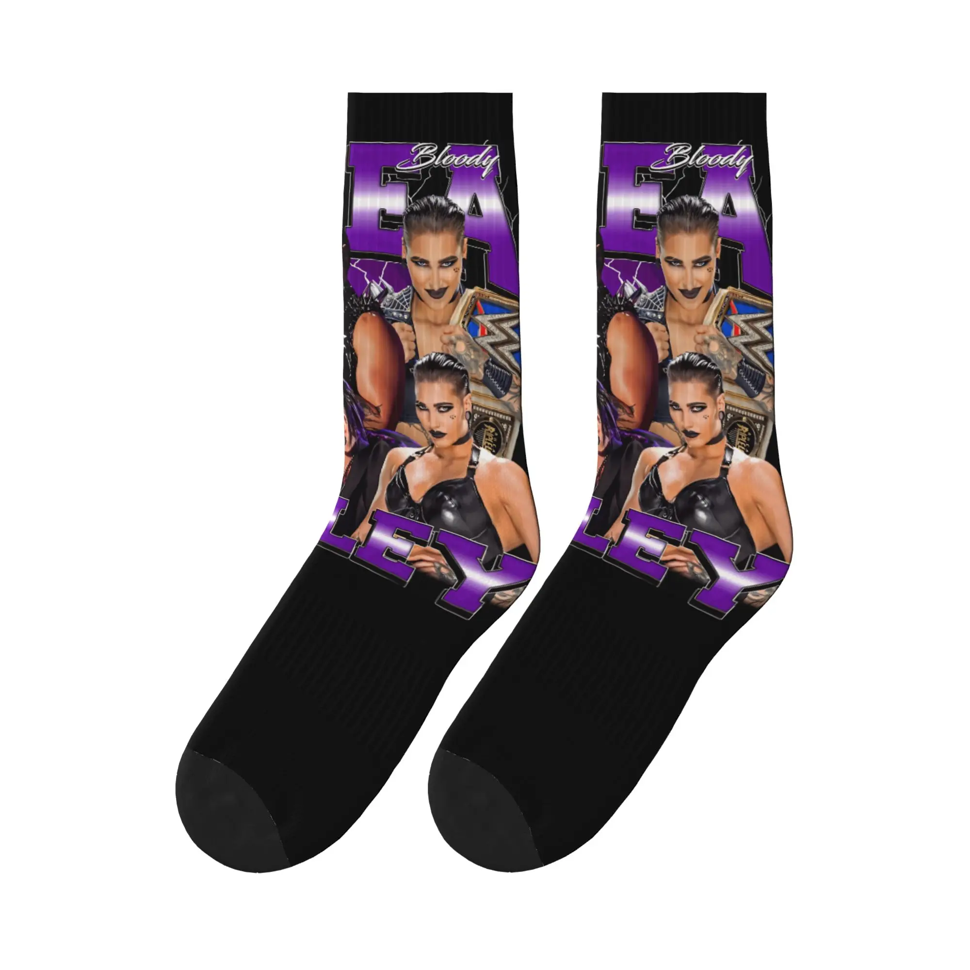 

Bootleg Design Rhea Ripley Wrestling Wrestler Socks Elegant Stockings Winter Anti Slip Couple Socks Quality Graphic Outdoor Sock