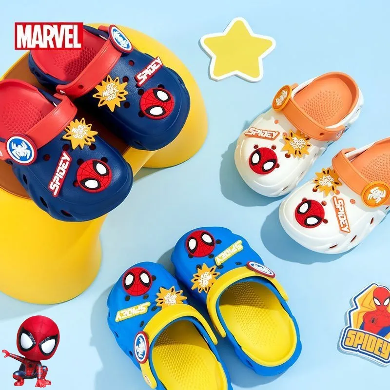 

Детские простые модные легкие противоскользящие износостойкие удобные слипоны на мягкой подошве с рисунком Человека-паука Marvel в стиле аниме