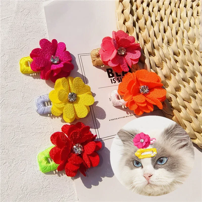 

Cute Bowknot with Hair Clips for Cat Dog BB Clips Comb Hairpins Dog Headwear Pet Grooming Hair Accessories