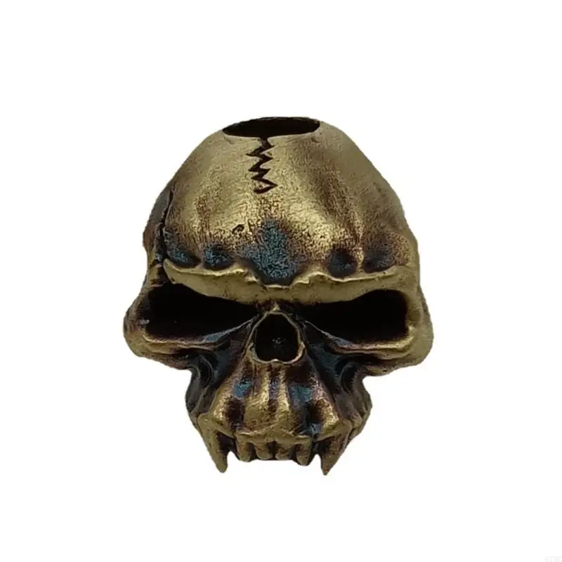 

Настраиваемая медная бусина в виде черепа для изготовления паракорда, тактическое снаряжение, украшение, брелок для выживания на