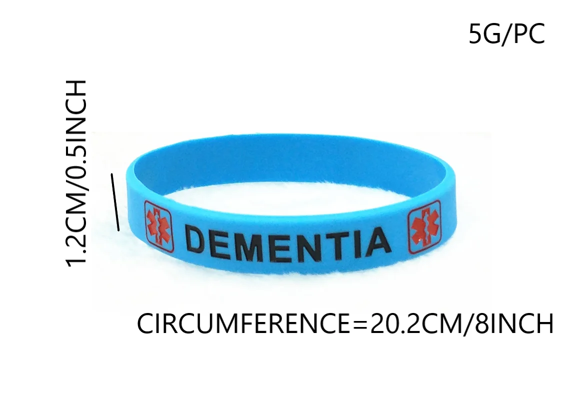 1pc/4pcs dementia medical alert rubber bracelet silicone wristband