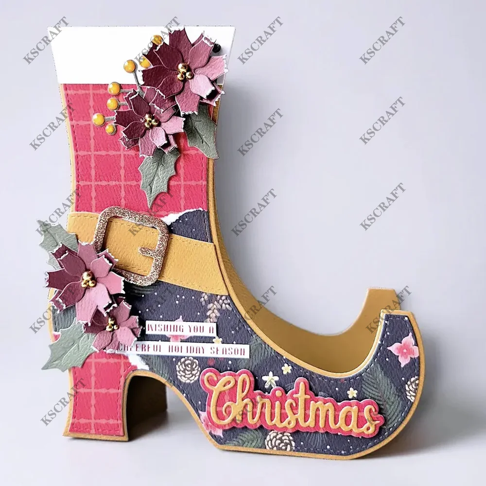 KSCRAFT Christmas Boot Add On Cutting Dies Stencils for DIY Scrapbooking Decorative Embossing DIY Paper Cards