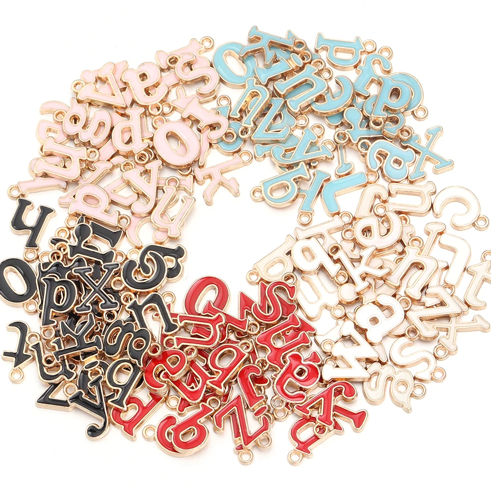 26pcs Colorful A-Z Alphabet Charms Metal Letter Pendants For DIY Jewelry Making Bulk Charms For Jewelry Making Pendants