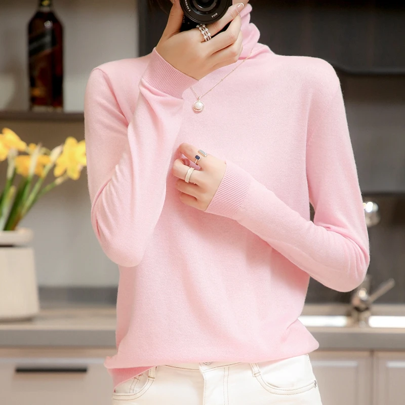 Cashmere sweater Women  Autumn And Winter Cashmere Turtleneck  Inside cashmere Sweaters Pile Up The Collar