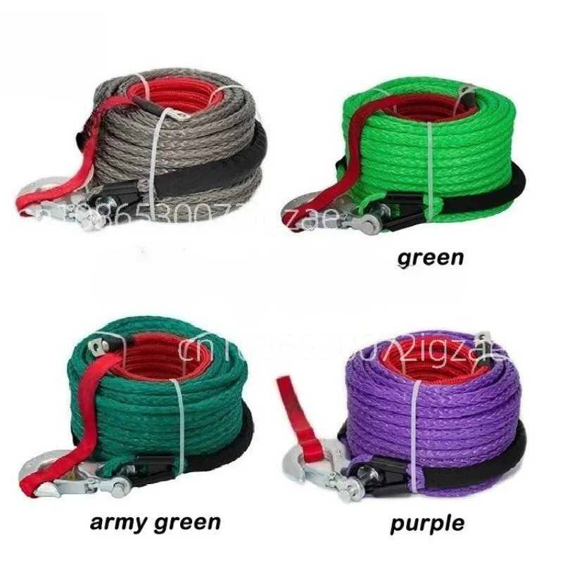 

12mmx25m Synthetic Winch Rope Tow Car Off Road Trailer Strap Breaking Strength For ATV SUV Vehicle