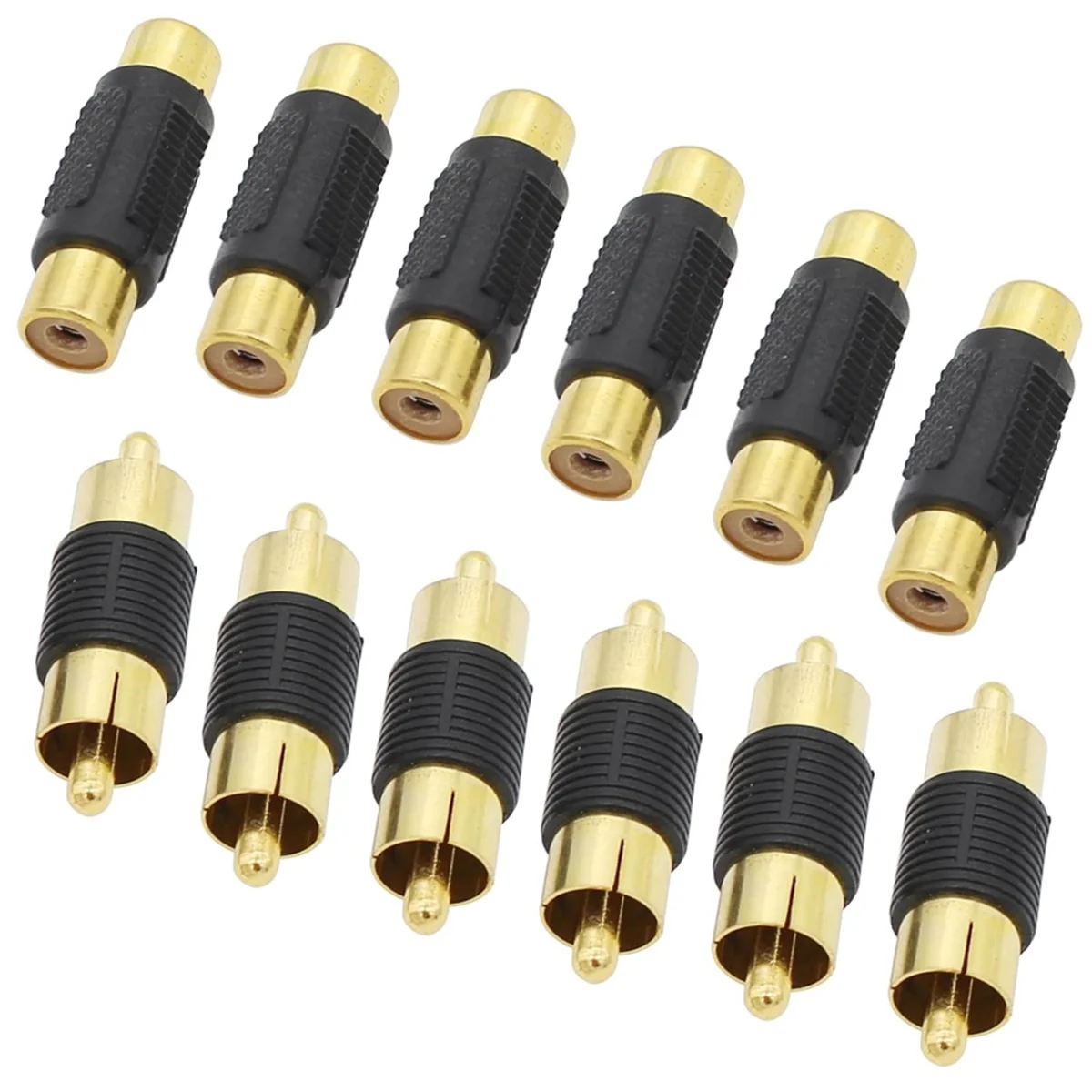 

RCA Adapter 6 RCA Female to Female Couplers + 6 RCA Male to Male Couplers Gold-Plated Adapters for RCA Cable Extensions