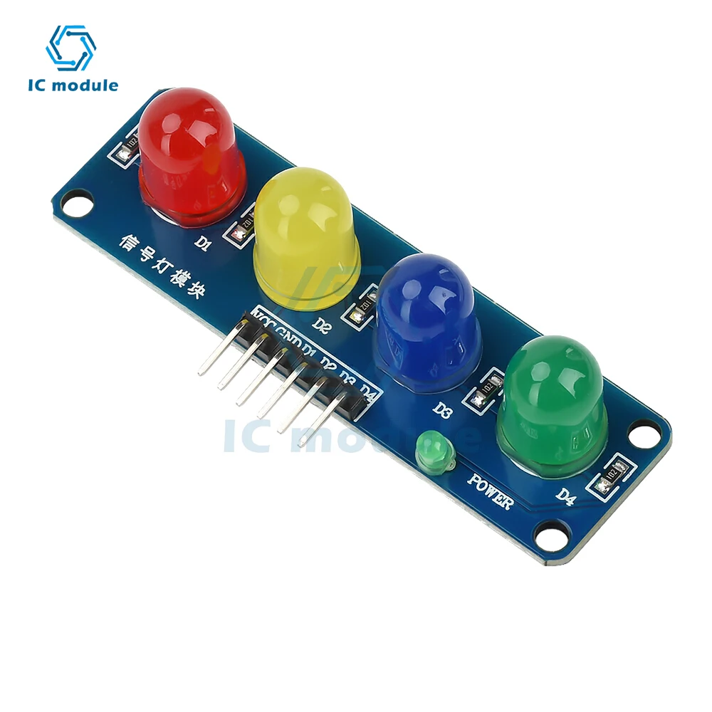 Traffic Light LED Display Module Onboard Red Yellow Green Blue LED for Making Traffic Light System Model