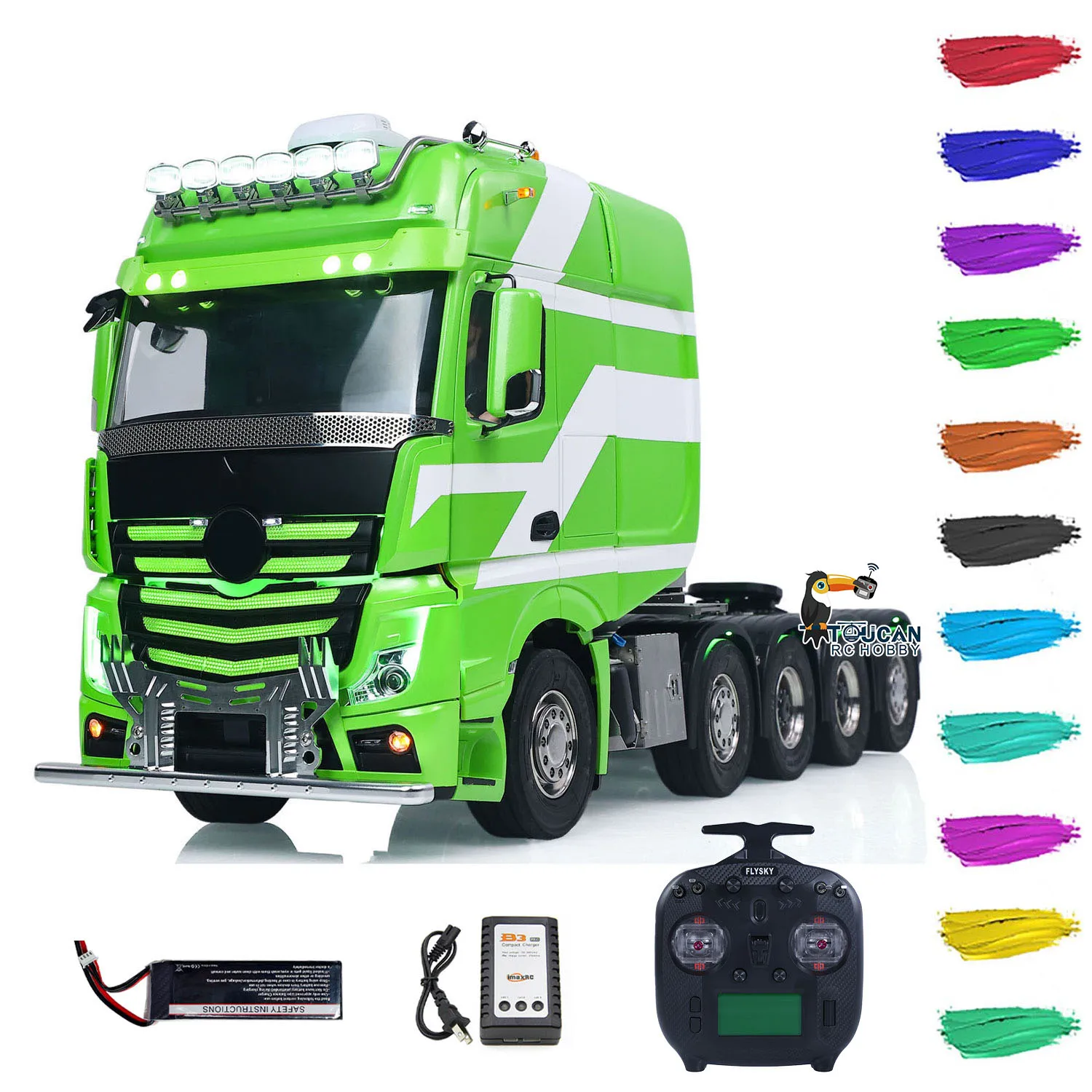 Unitru-01 3363 1/14 RTR RC Tractor Truck Remote Control Vehicle Car TOUCAN 10*10 Metal Chassis Smoke ST8 Differential Lock Light