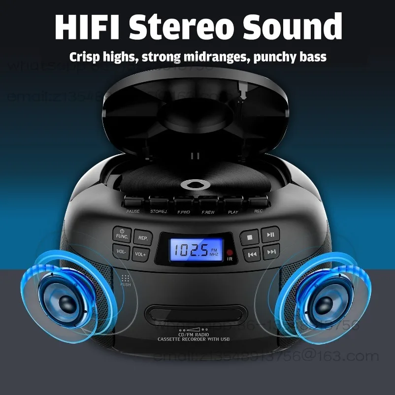 CD player stereo integrated bluetooth cd tape radio player home retro cd mp3