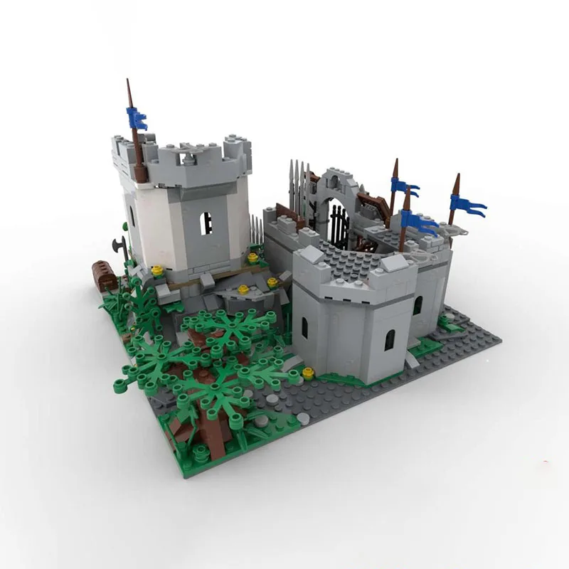 702PCS  MOC Strongarm Castle DIY Building Blocks - Imposing Stone Stronghold with Portcullis Gate