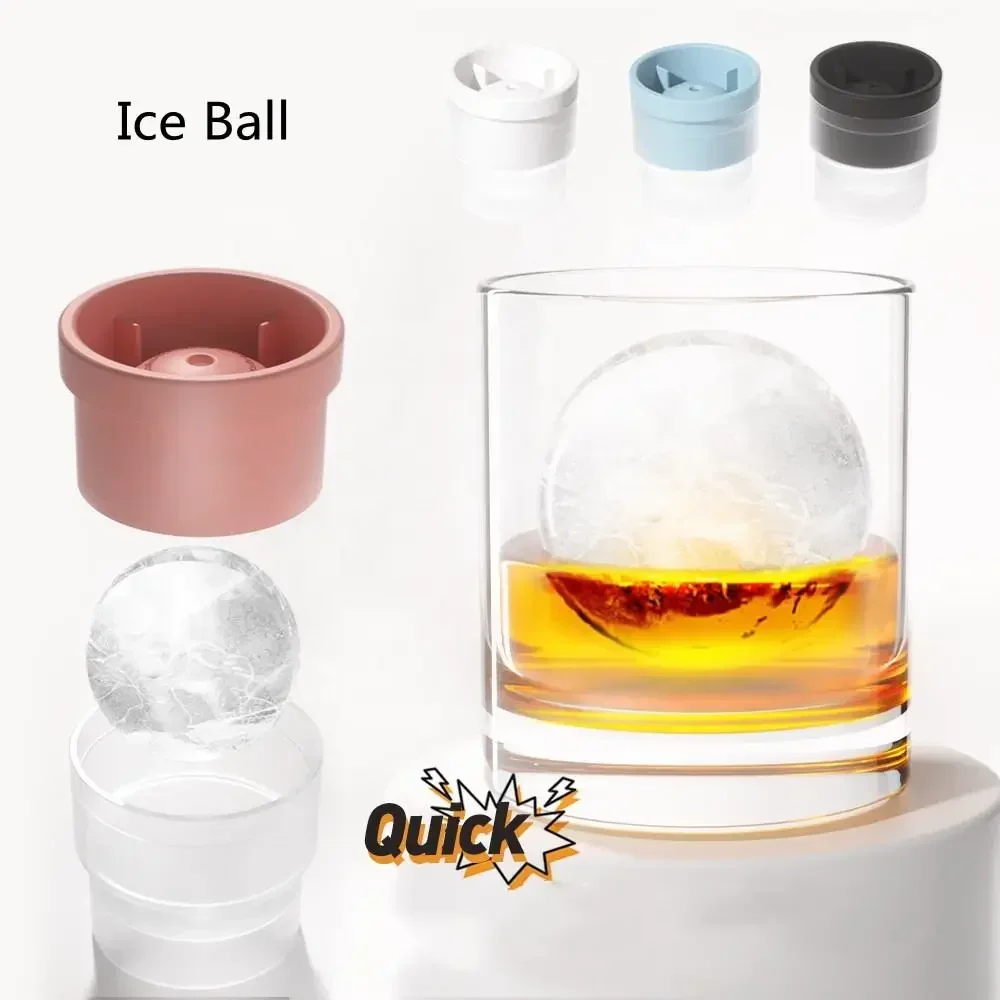 Silicone Ice Ball Mold Whiskey Spherical IceCube Light Bulbs Round Ice Ball Maker for Whiskey, Cocktail and Drink Bar Ice Maker
