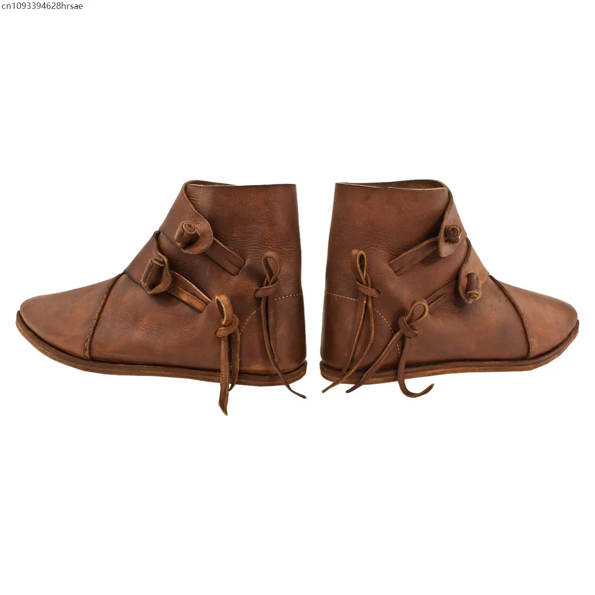 Retro Medieval Renaissance Royal Prince Role Play Men's Costume Shoes Cosplay Bandage Ankle Boots Party Knight Footwear 3