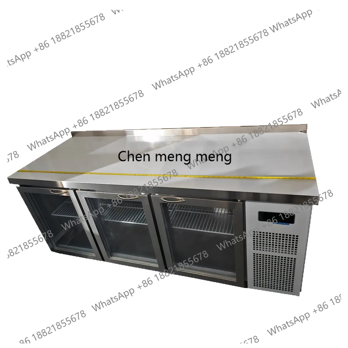 

Кухонная консоль с тремя стеклянными дверями и воздушным охлаждением, регулируемый точный контроль температуры, автоматическая размораживающая морозильная камера