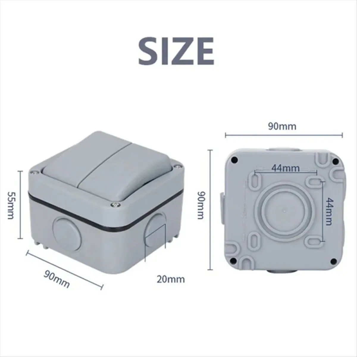 （Gift Idea）IP66 Wall Electrical Switch 220V Light Waterproof on Off Security Button with Fixation Night in the Pc Power(A)