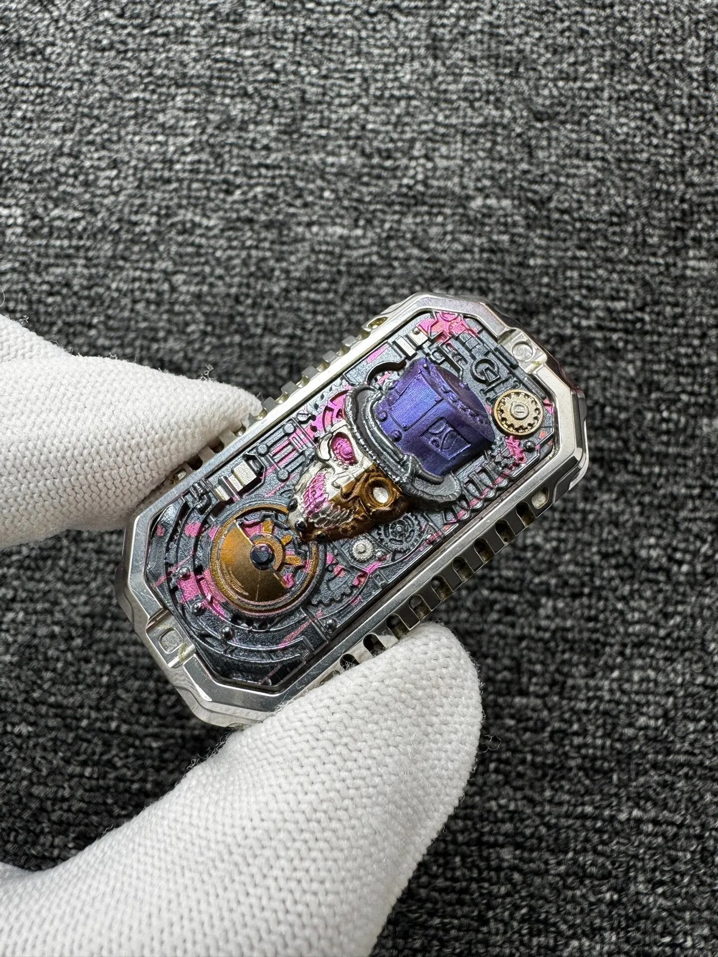 Used EDC EJH Rule Zirconium Love Patch, Dense Track Edc Metal Decompression Toy Black Tech Tide