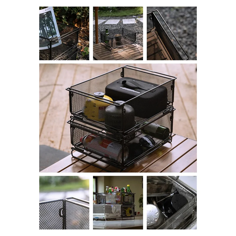 【off-shelf】stainless-steel-camping-storage-cage-igt-camping-cage-multi-functional-combination-water-filter-basket
