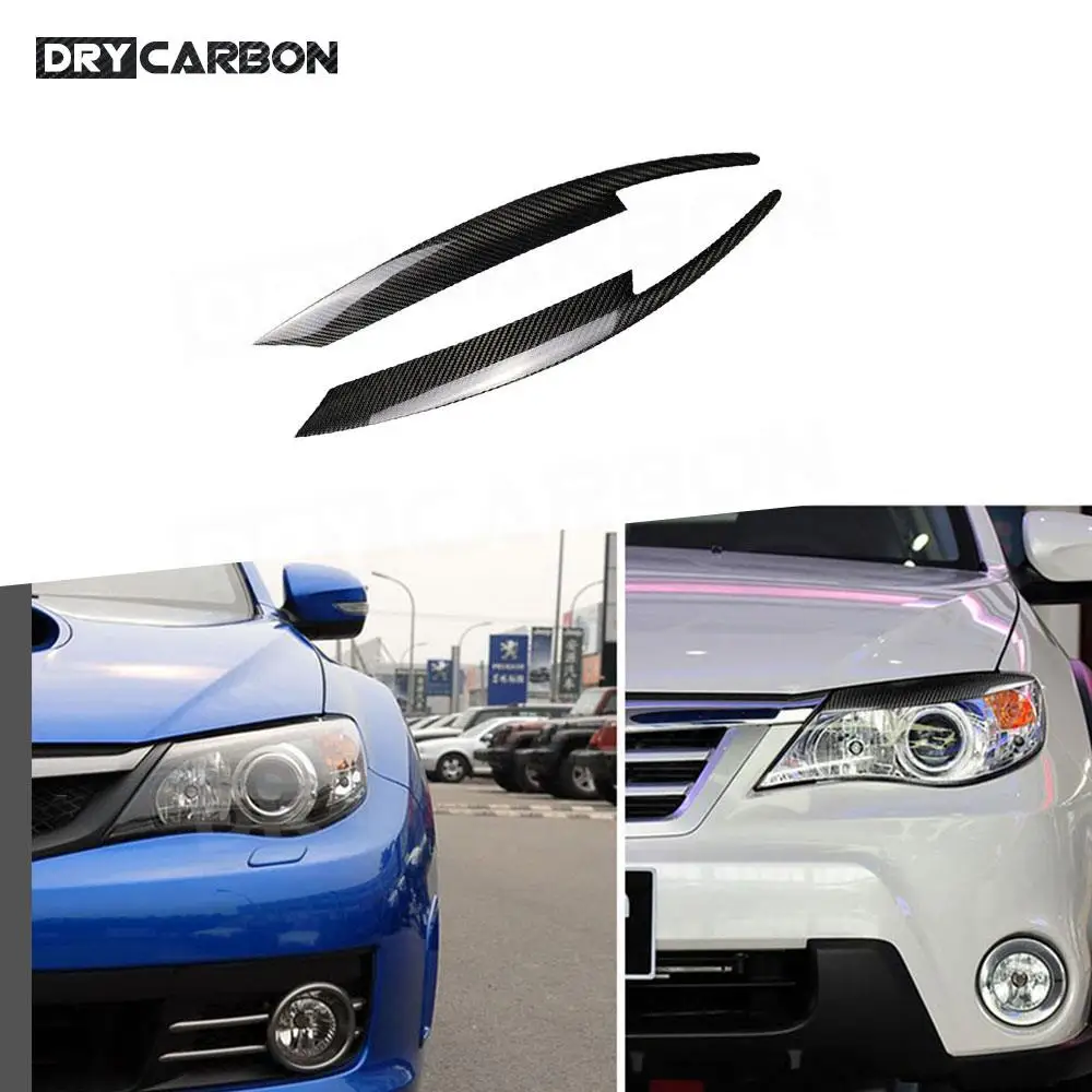 

Car Carbon Fiber Headlight Eyebrow Eyelid Sticker Trim Bodykits Accessories for Subaru WRX 10th 2008-2011