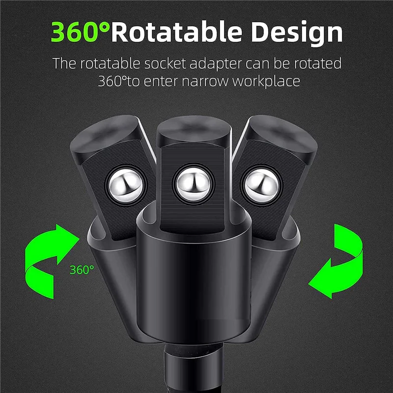 A76K الزاوية اليمنى الحفر محول 4 في 1 تأثير مثقاب الخشب تمديد المعادن 1/4 3/8 1/2In تأثير الصف محول القابس مجموعة #5