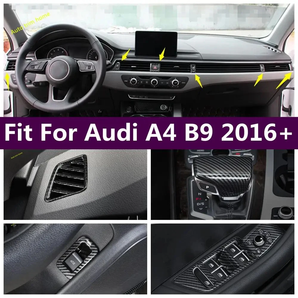 

Trunk Control Switch / Window Lift Button / Dashboard Air AC Outlet / Gear Shift Box Cover Trim Fit For Audi A4 B9 2016 - 2020