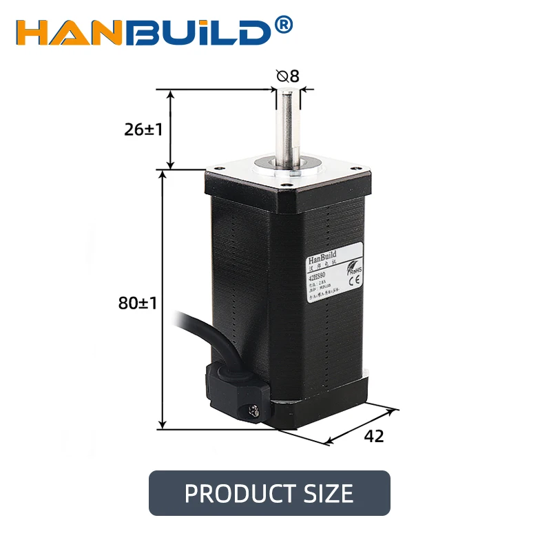 Imagem -02 - Motor Deslizante Nema17 80 mm 2.8a 90n. cm 17hs9401 Fios 18 Graus Híbrido Fresadora Cnc Parte