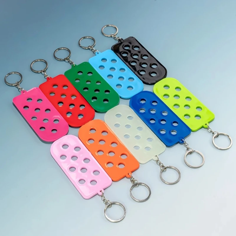 

12pcs/set Fun Keychain Ornaments Board Keyrings with Hole Unique Keyring Accessory for Creative Project