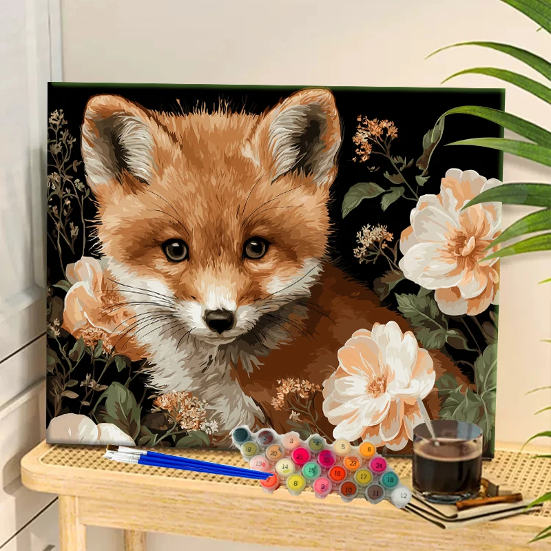 

Painting By Numbers Snow-capped Muntjac Acrylic Paint Canvas Dropshipping Portrait Family Children Photo Christmas gifts