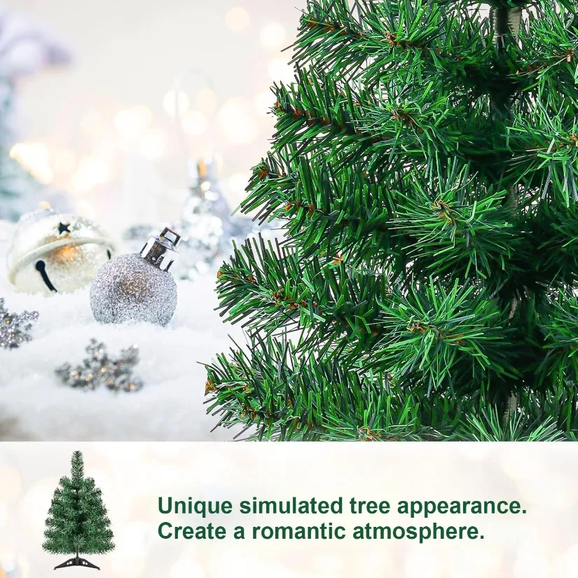 작은 크리스마스 트리 45/60cm 환경 친화적인 PVC 소재 데스크탑 크리스마스 트리 장식품 크리스마스 파티 장식