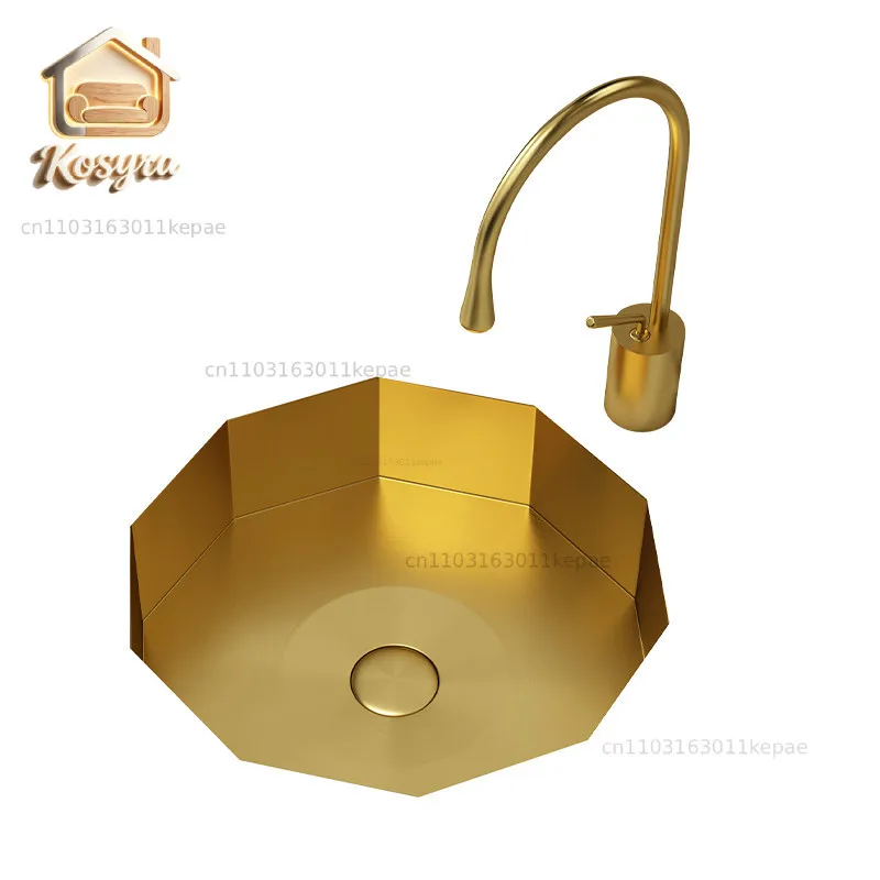 

Creative ten-sided stainless steel under-counter basin wash basin balcony single bathroom washbasin wash basin