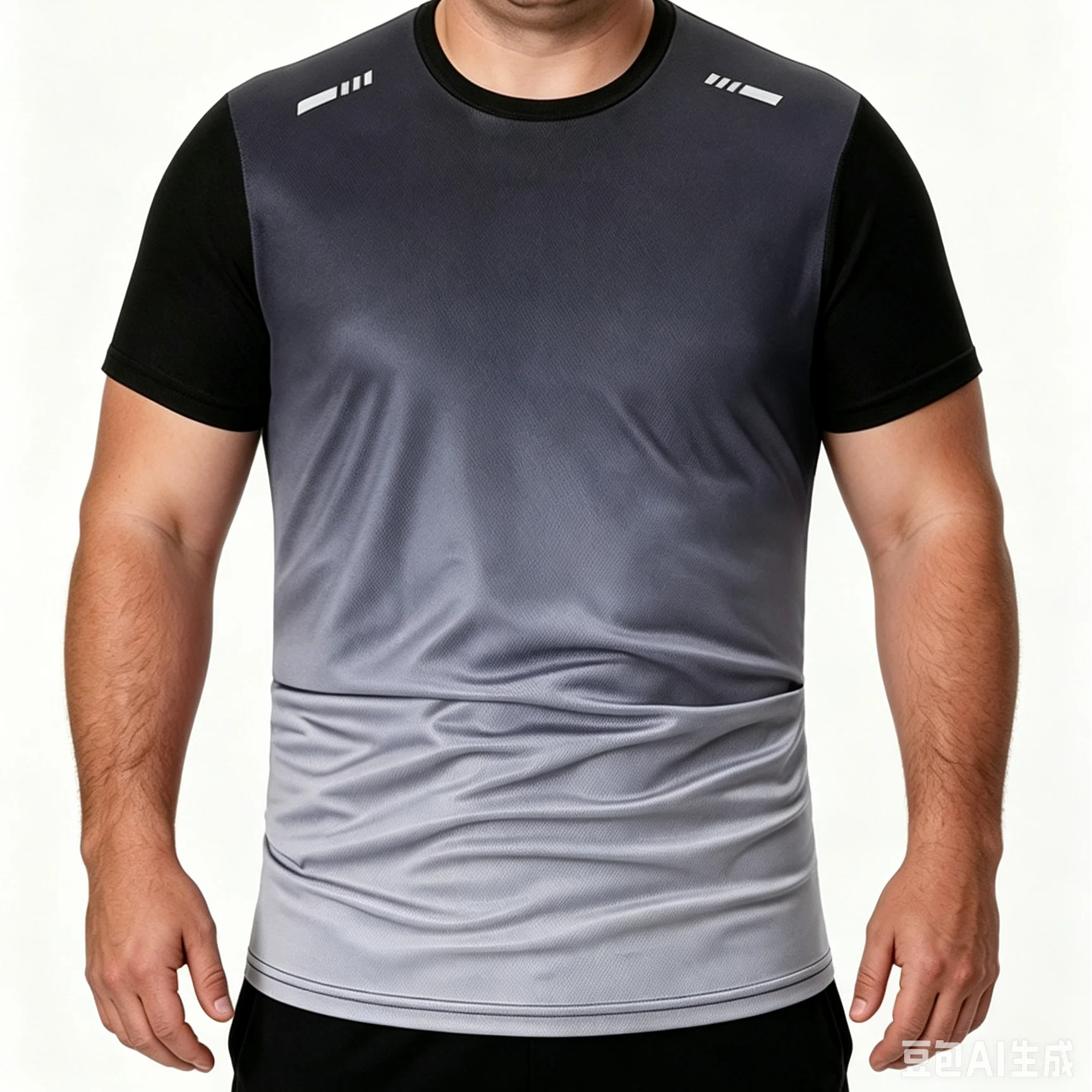 

4 Piece Men's Summer Plus Size Fashionable Gradient Quick Drying Breathable Short Sleeved Fat Oversized Sports T-Shirt Top