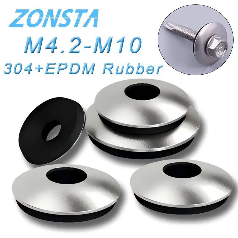 M4.2 M4.8 M5.5 M6.3 M8 M10 304 rondelles d'étanchéité en acier inoxydable EPDM caoutchouc étanche à la poussière joints composés joint antidérapant