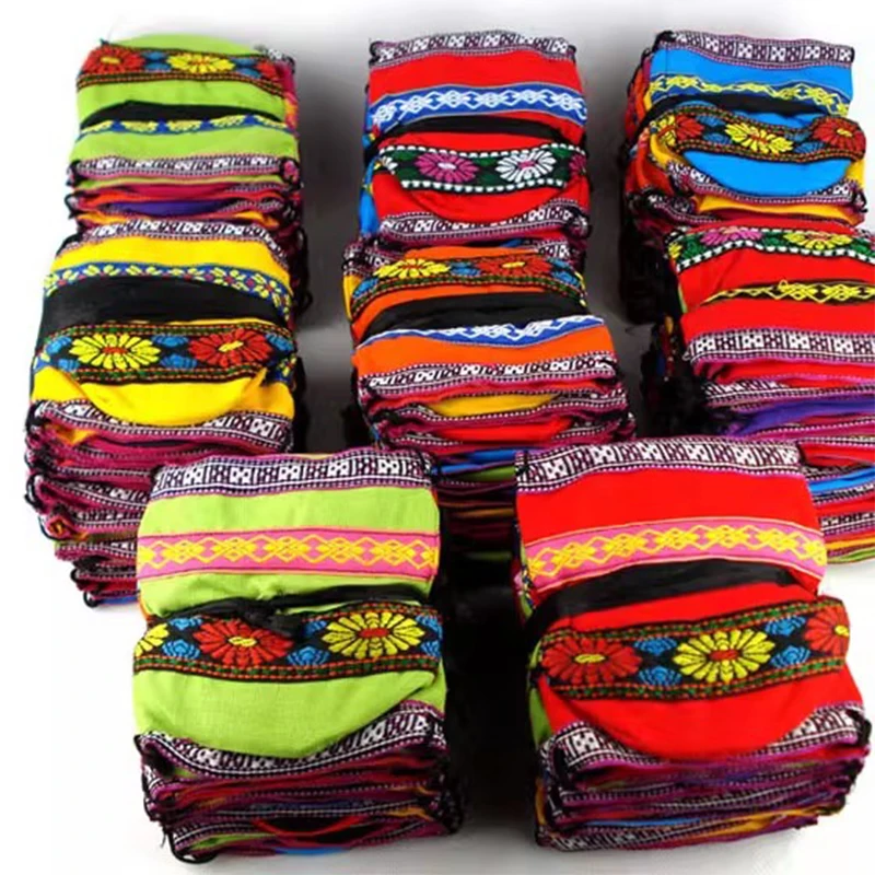 

30pcs/Bag Yunnan Ethnic Style Puer Small Tea Cake Bag Pu'er Cotten Knitted Storage Bag Various Shu&Raw Pu erh Storage Bag Free