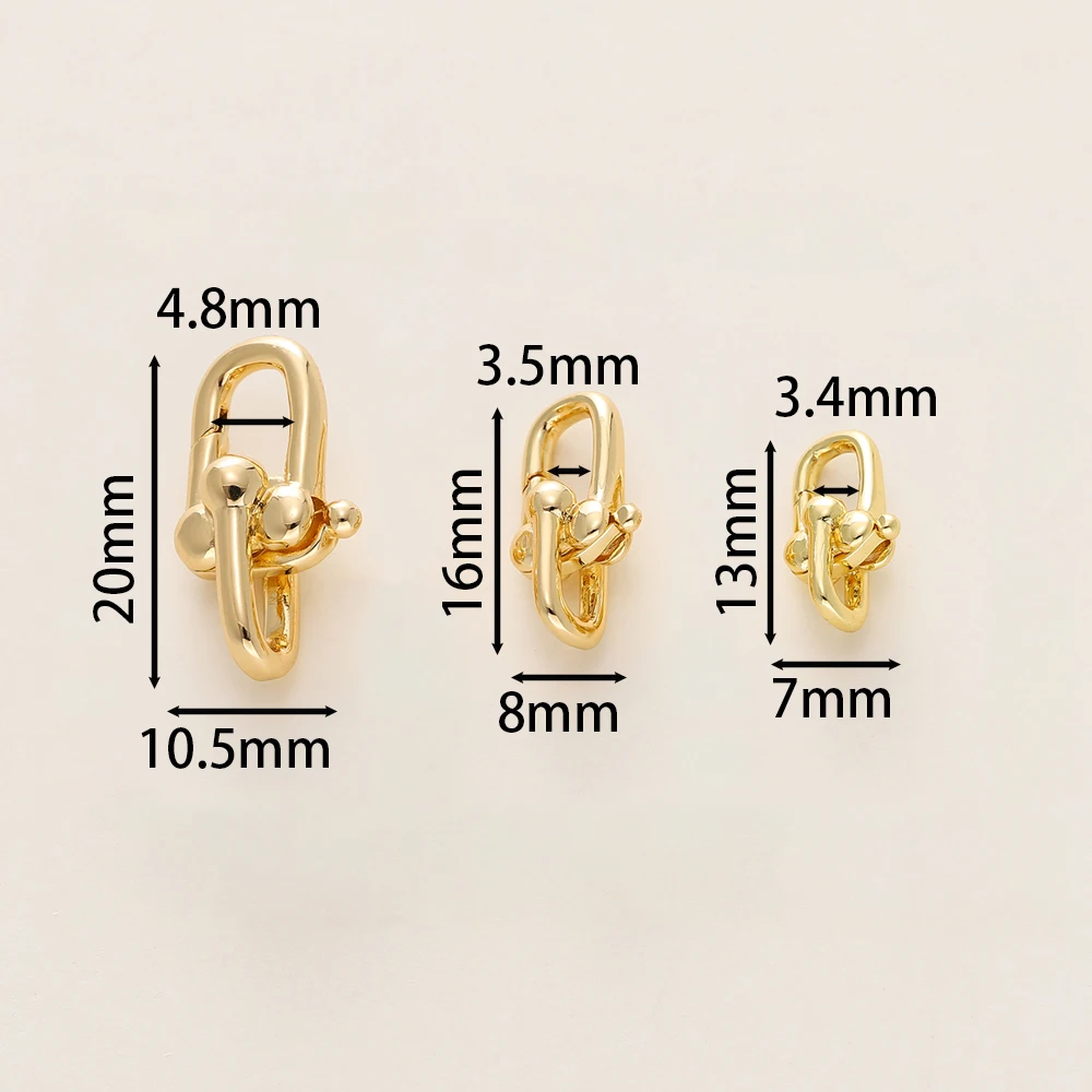 2 개/갑 14/18K 골드 도금 스프링 Clasps DIY 쥬얼리 팔찌에 대 한 황동 U 모양 랍스터 걸쇠 커넥터 액세서리 만들기