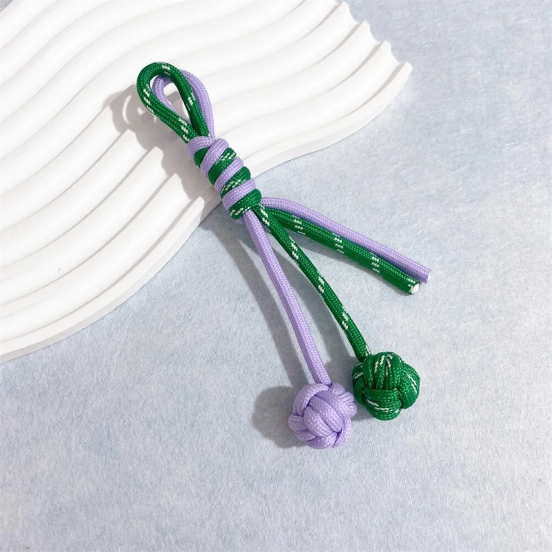 INS DIY Bag Pendant Nylon Handmade Braided Rope Keychain Colorful Keyring For Women Bag Charm Handbag Hanging Dec Key Holder