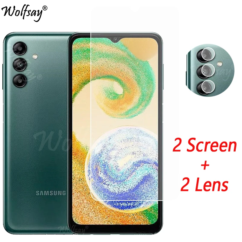 เลนส์กล้องสําหรับ Samsung Galaxy A04S ป้องกันหน้าจอกระจกนิรภัยสําหรับ Samsung Galaxy A04S A04 S สําหรับ Samsung A04S แก้ว