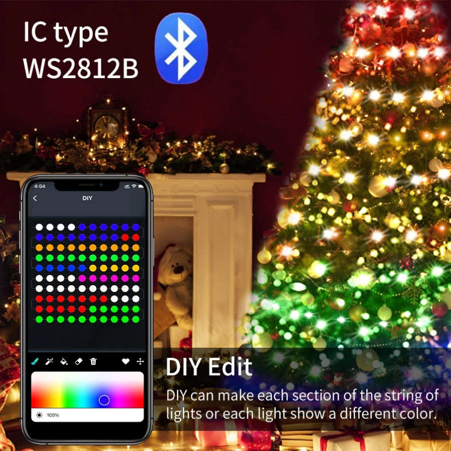 

Smart Bluetooth LED String Light USB Christmas Outdoor Fairy Light APP Control Colorful 5M 10M For Bedroom Living Room Holiday