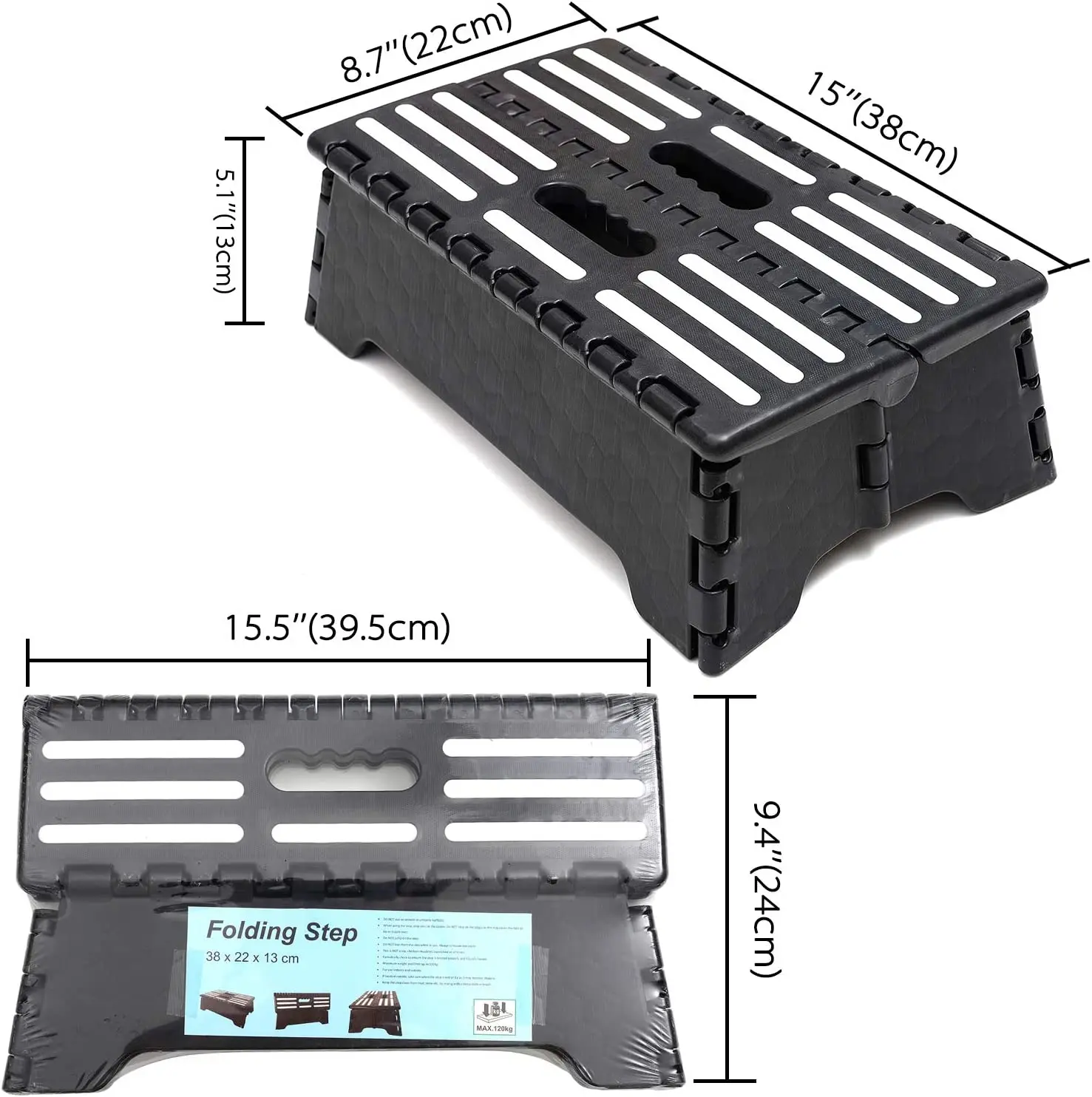 5 Inch Folding Auxiliary Half-Step Stool,Non-Slip Elderly Ladder at the Door,PP Plastic Folding Stool For Bed,Stairway,Camping