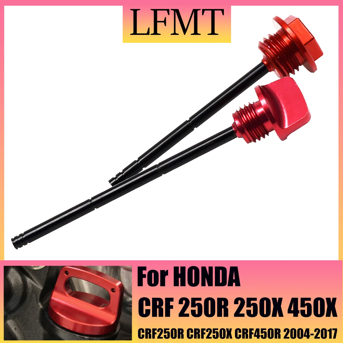 For Honda CRF250R CRF250X CRF450R CRF 250R 250X 450R 2004-2019 CNC Engine Oil Dipstick Stick Plug Cap Aluminum Accessories